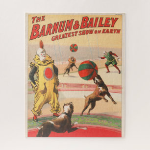 Puzzle Poster Circus Mostrando Payasos Con Perros Interpr