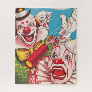 Puzzle Poster Circus Mostrando Rostros De Payaso Y Cracke