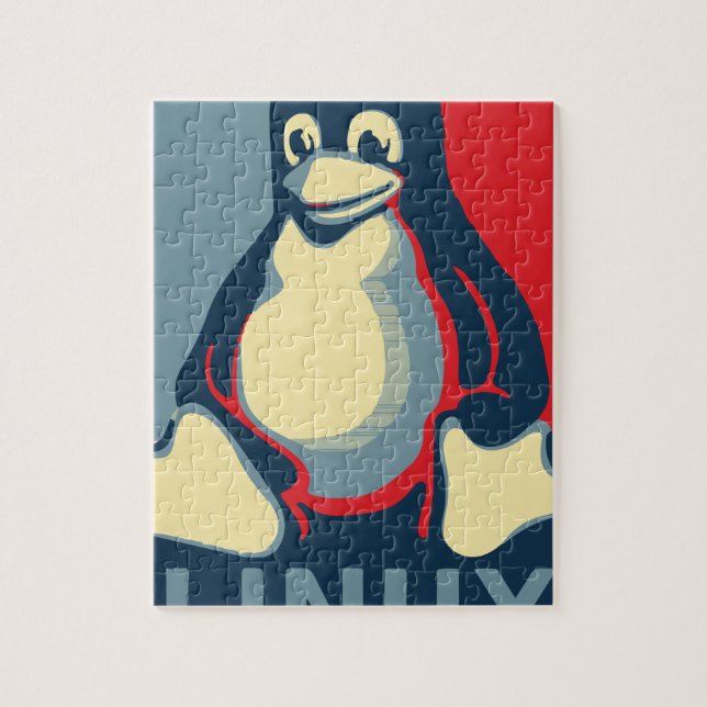 Puzzle Poster clásico de obama del pingüino del tux de (Vertical)