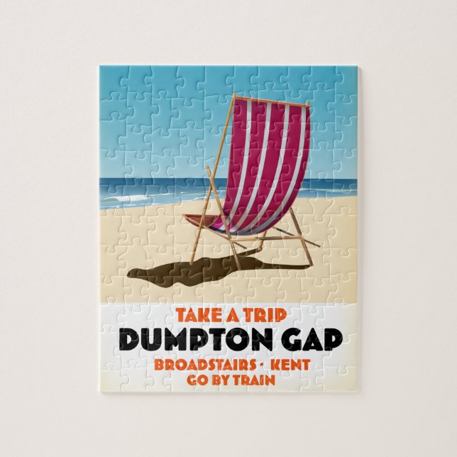 Puzzle Poster costero Dumpton Gap Broadstairs Kent (Vertical)