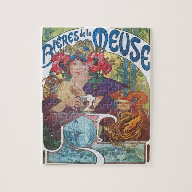 Puzzle poster de Art Nouveau por Alphonse Mucha Beer Chic (Vertical)