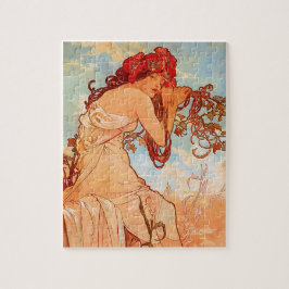 Puzzle Poster de Art Nouveau por Alphonse Mucha - Chica d