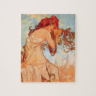 Puzzle Poster de Art Nouveau por Alphonse Mucha - Chica d