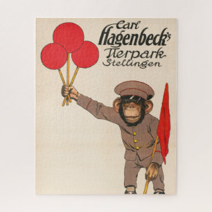Puzzle Poster De Circo Vintage De Un Mono Con Globos