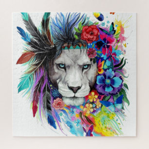 Puzzle Poster de dibujo de arte pintando el león