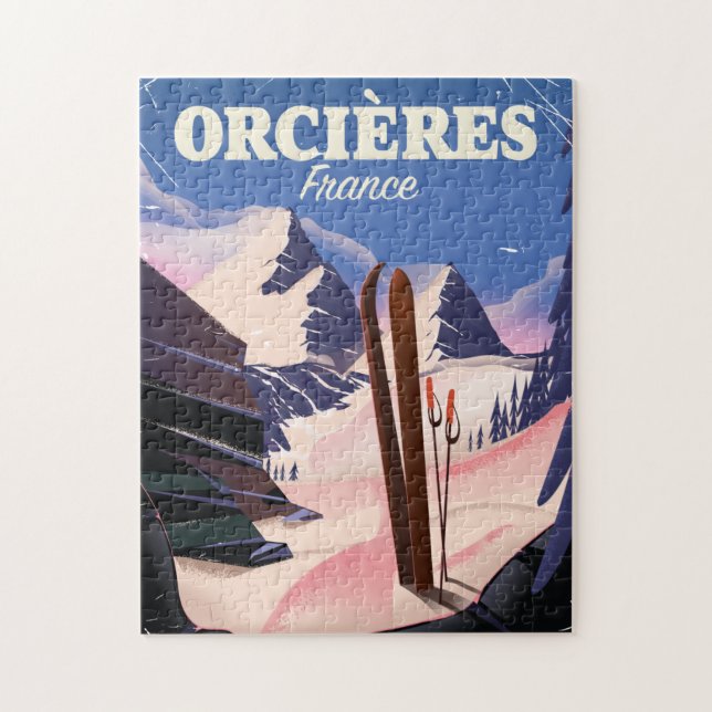 Puzzle POSTER de esquí de ORCIÈRES france (Vertical)