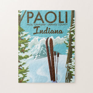 Puzzle Póster de esquí del condado de Orange Paoli Indian