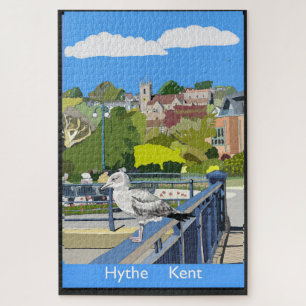 Puzzle Póster de estilo ferroviario retro de Hythe Kent I