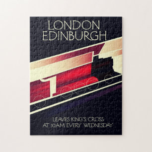 Puzzle Poster de estilo vintage de Locomotive