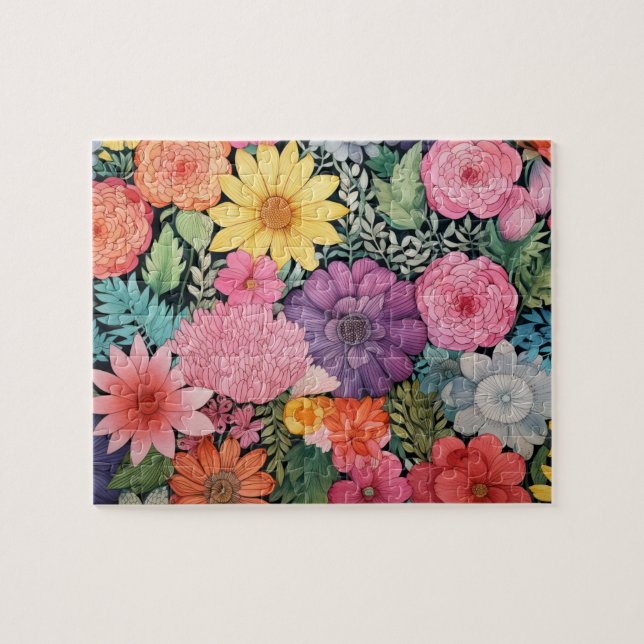 Puzzle Poster de fondo floral rosa primavera (Horizontal)