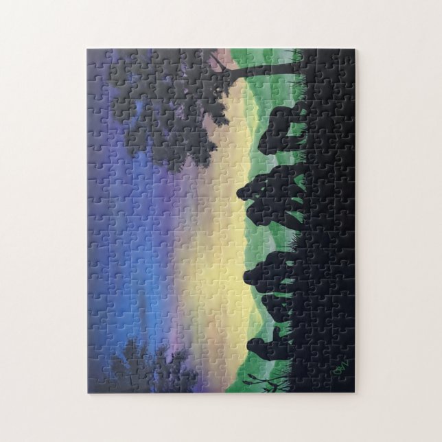 Puzzle poster de gorilas "familiares" (Vertical)