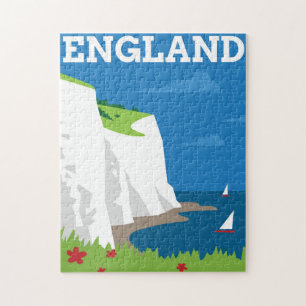 Puzzle Poster de Inglaterra del estilo del art déco