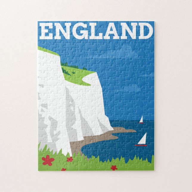 Puzzle Poster de Inglaterra del estilo del art déco (Vertical)