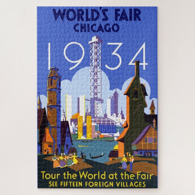 Puzzle Poster de la Feria Mundial de Chicago 1934 (Vertical)