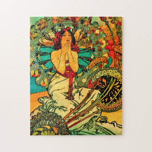 Puzzle Póster de Mónaco Montecarlo de Alphonse Mucha (Vertical)