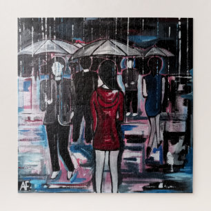 Puzzle Póster de pintura de lluvia retro por Alfred Fox