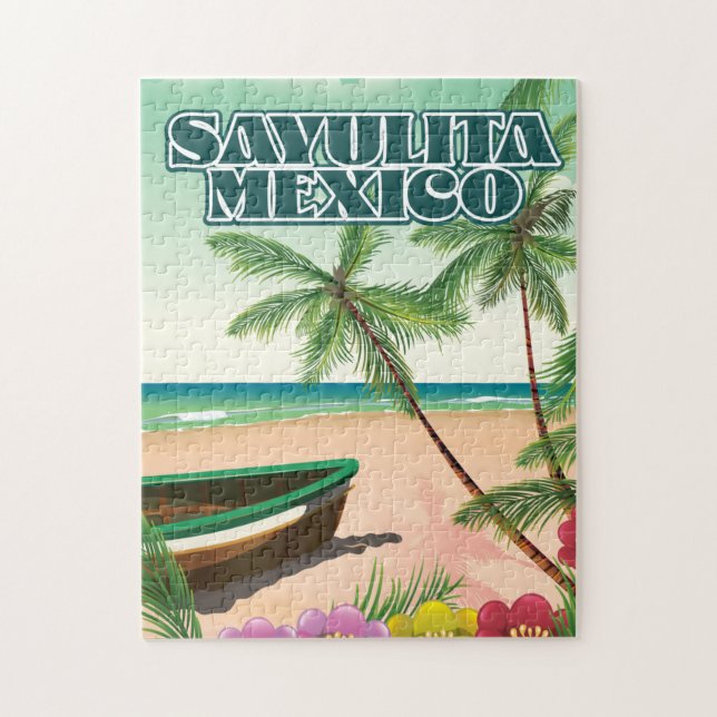 Puzzle Poster de playa de Sayulita México (Vertical)