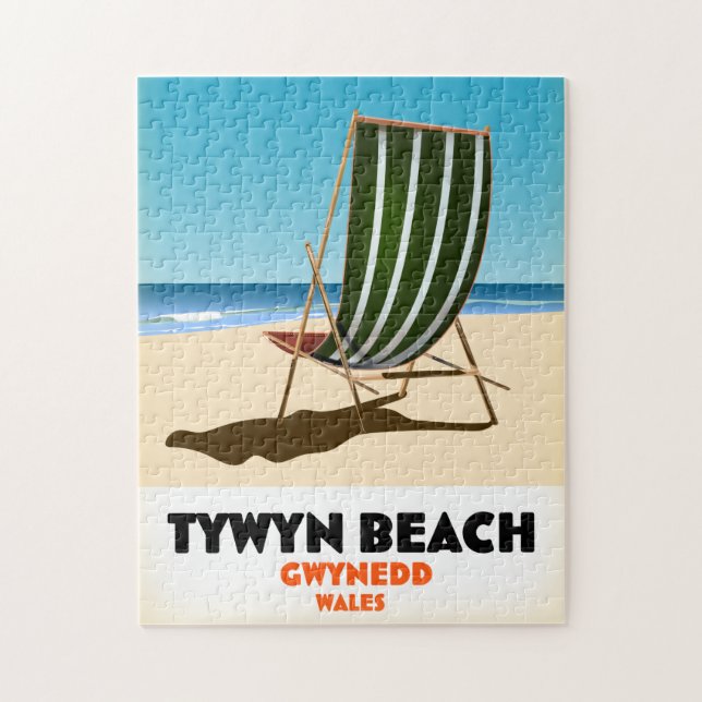 Puzzle Poster de playa de Tywyn Beach Gwynedd Gales (Vertical)