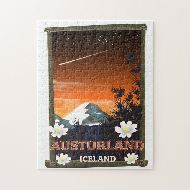 Puzzle Póster de viaje a Austurland Islandia (Vertical)