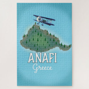 Puzzle Póster de viaje a la isla de Anafi Grecia.