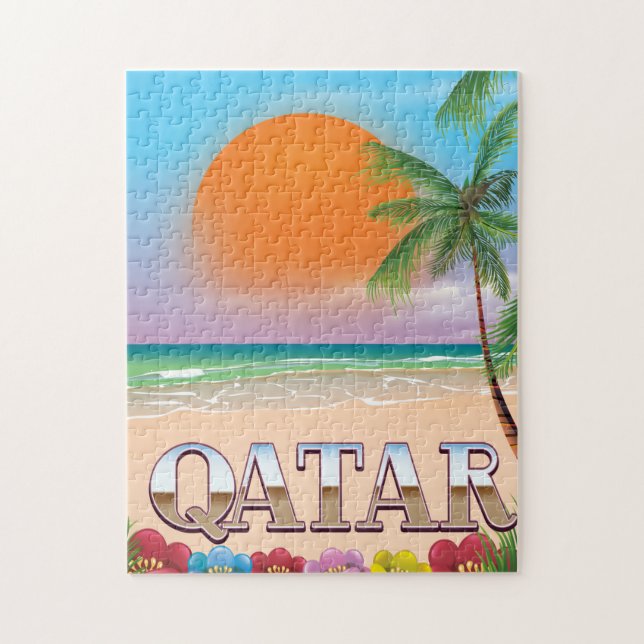 Puzzle Póster de viaje a Qatar (Vertical)
