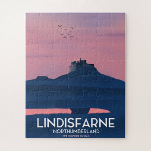Puzzle Póster de viaje al castillo de Lindisfarne Northum