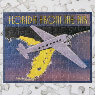 Puzzle Póster de viaje antiguo, Florida desde el aire en 