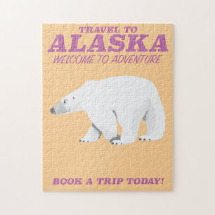 Puzzle Poster de viaje de Alaska Polar Bear