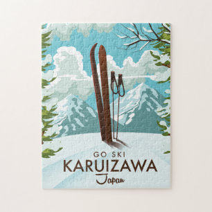 Puzzle Póster de viaje de esquí en Karuizawa Japón