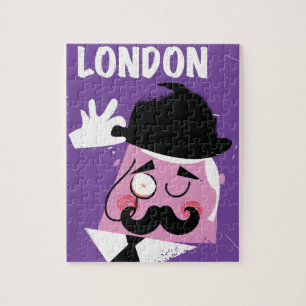 Puzzle Póster de viaje de hombre de negocios londinense d