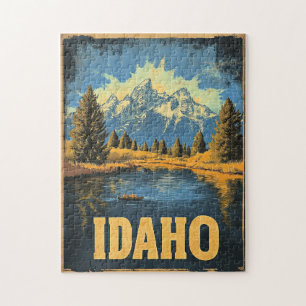 Puzzle Poster de viaje de la época de Idaho