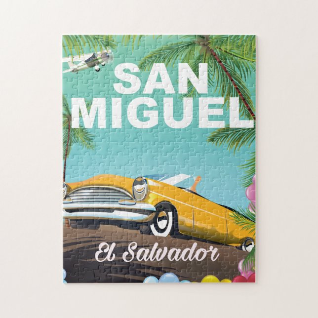 Puzzle Poster de viaje de San Miguel El Salvador (Vertical)