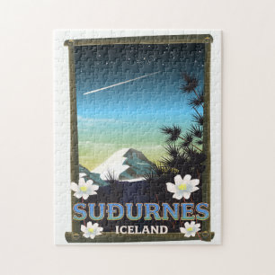 Puzzle Póster de viaje de Suðurnes Islandia