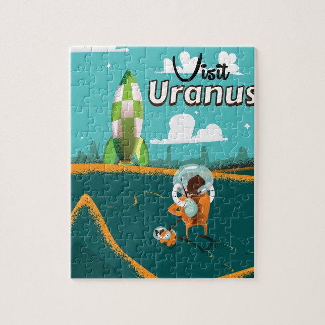Puzzle Póster de viaje de Urano de dibujos animados vinta (Vertical)