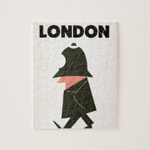 Puzzle Póster de viaje del policía vintage de Londres