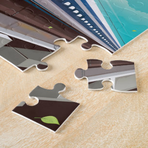 Puzzle poster de viaje en tren de cosecha de Osaka Japón