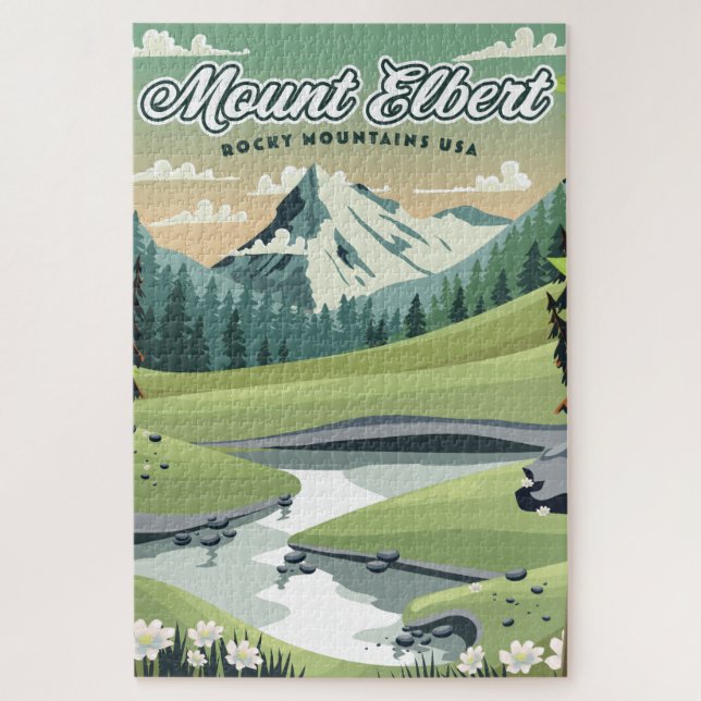 Puzzle Póster de viaje Montañas Rocosas Monte Elbert (Vertical)