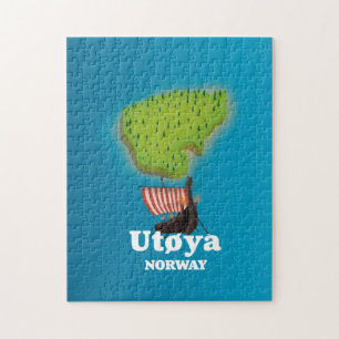 Puzzle Póster de viaje Utøya Noruega