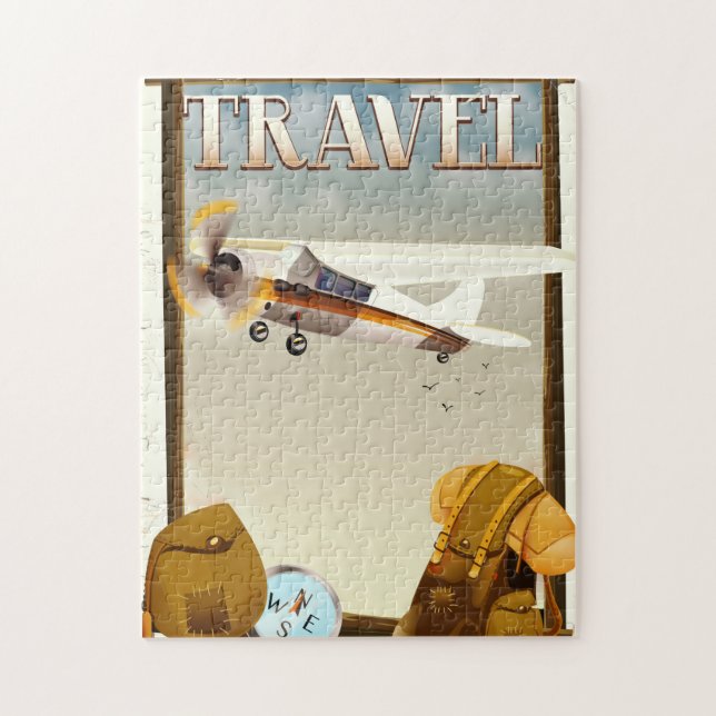 Puzzle Póster de viaje vintage (Vertical)