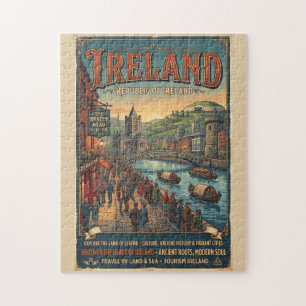 Puzzle Póster de viaje vintage de Irlanda