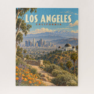 Puzzle Póster de viaje vintage de Los Ángeles California