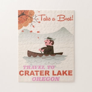Puzzle Poster de viajes Crater Lake Oregon Vintage