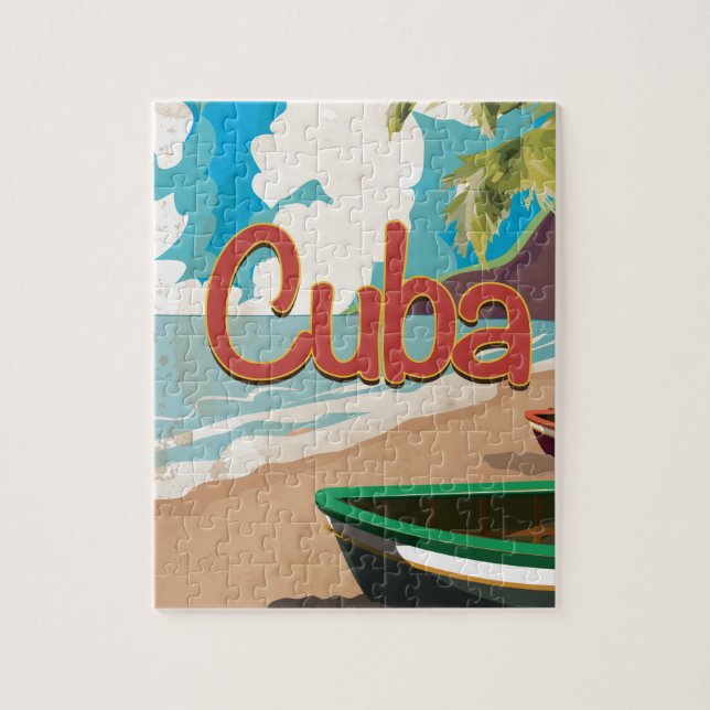 Puzzle Poster de Viajes de Cuba Vintage (Vertical)