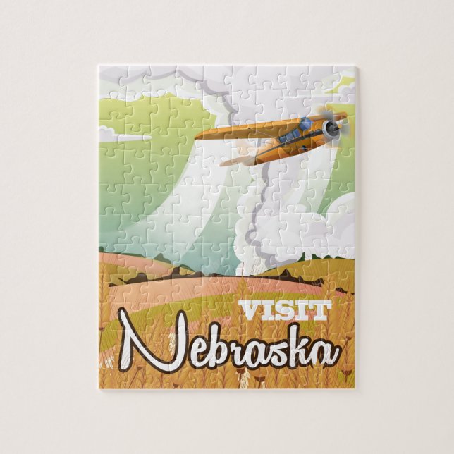 Puzzle Poster de viajes de la cosecha de Nebraska (Vertical)
