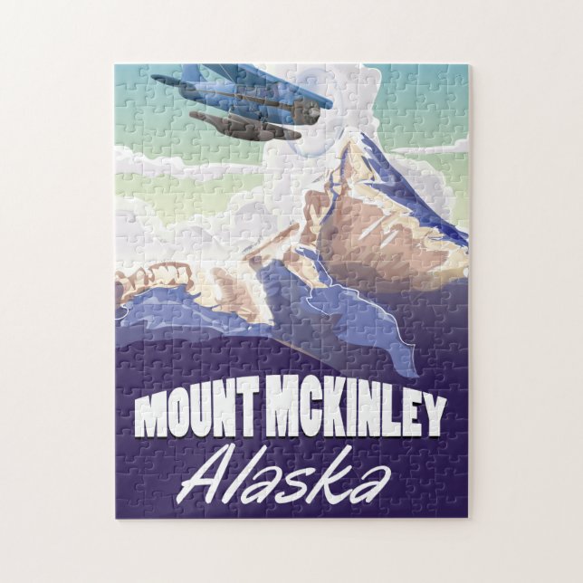 Puzzle Poster de viajes del Monte McKinley (Vertical)