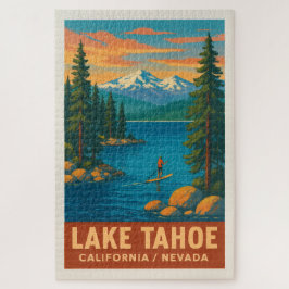 Puzzle Poster de Viajes por el Lago Tahoe Vintage (Rojo)