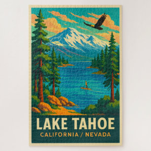 Puzzle Poster de Viajes por el Lago Tahoe Vintage (Verde)