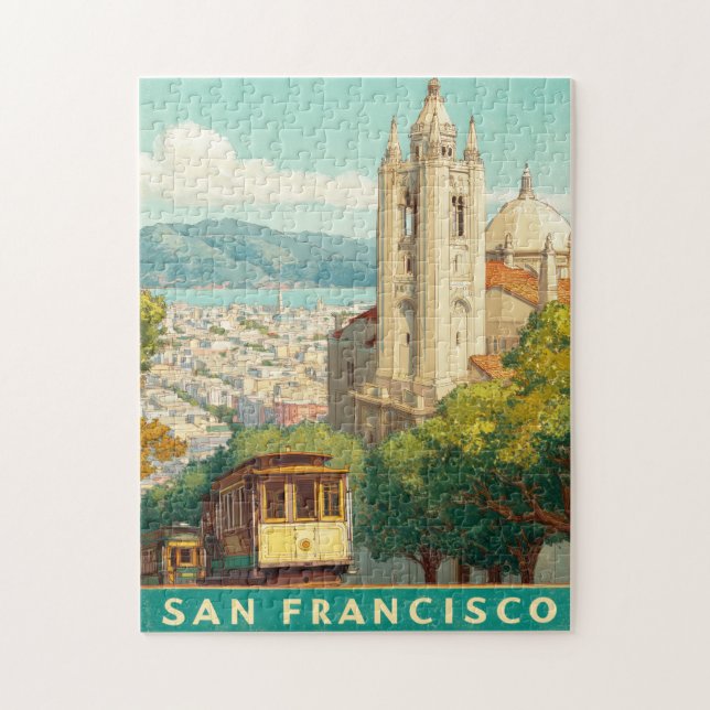 Puzzle Poster de Viajes Vintage de San Francisco (Vertical)