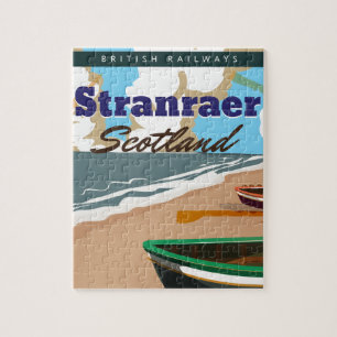 Puzzle Poster de viajes vintage de Stranraer Scotland