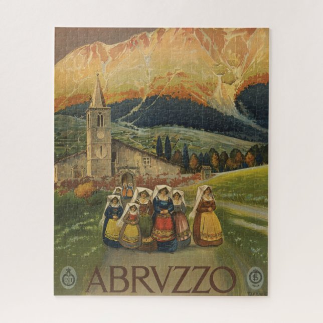 Puzzle Poster De Viajes Vintage Para Abruzzo, Italia. (Vertical)